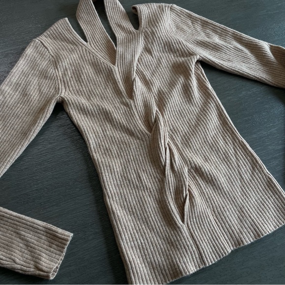 Catherine Malandrino Knit Sweater Top S Beige Tan Brown - Picture 3 of 9